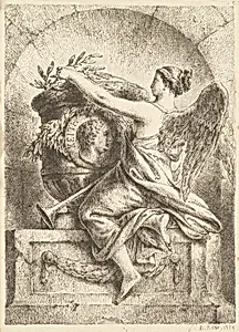 The Goddess of Fame Placing a Laurel Wreath on the Memorial to General Keith