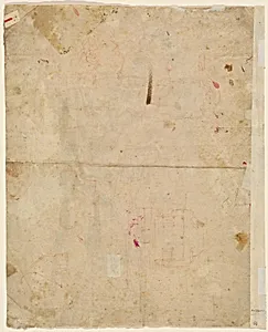 The Head of Saint George and Architectural Plans (verso)