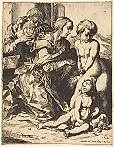 The Holy Family by Pierre Brebiette after Andrea del Sarto