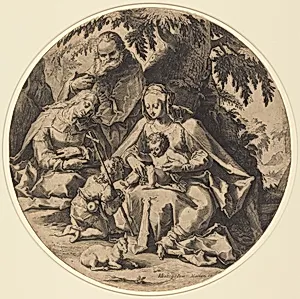 The Holy Family with Saint Elizabeth and Saint John the Baptist