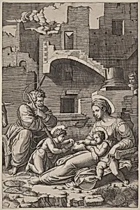 The Holy Family with the Young Saint John the Baptist (The Madonna of the Long Thigh)