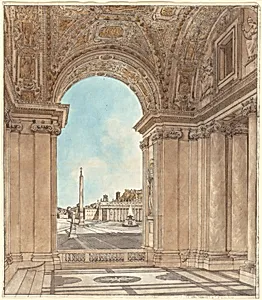 The Piazza of Saint Peter's Seen through an Arch of the Basilica
