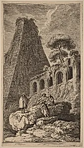 The Pyramid of Sesto near the Gates of St. Pauli in Rome
