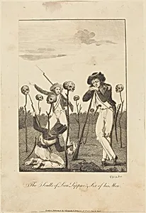 The Sculls of Lieut Leppar, & Six of his Men by William Blake after John Gabriel Stedman