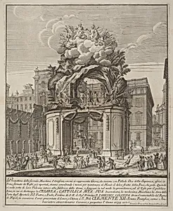 The Seconda Macchina for the Chinea of 1733: Jupiter and Minerva and the Forge of Vulcan by Domenico Franceschini probably after Nicola Michetti (architect)