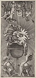 The Setting of the Sun with Chariots of Apollo and Diana by Adamo Scultori after Giulio Romano