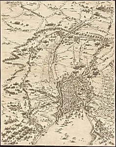The Siege of La Rochelle [plate 6 of 16;  set comprises 1952.8.97-112] by Jacques Callot