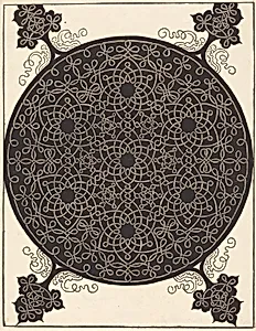 The Sixth Knot  (combining seven small systems of knots with black centers) by Albrecht Dürer