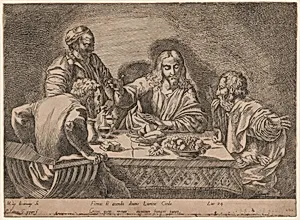 The Supper at Emmaus by Pierre Fatoure and Gabriel Lejeune, after Caravaggio