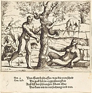 The Temptation of Eve by Augustin Hirschvogel