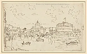 The Tiber with Saint Peter's and the Castel S. Angelo (recto)