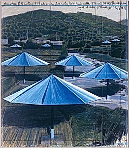 The Umbrellas, Joint Project for Japan and U.S.A. [left panel]