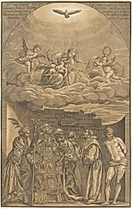 The Virgin and Child in the Clouds with Six Saints