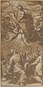 The Virgin Giving the Girdle to Saint Thomas, between Saints Francis and Catherine of Siena