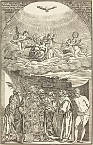 The Virgin in Clouds and Six Saints