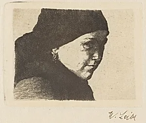 Therese Bauer (Head of a Young Farmgirl Facing Right)