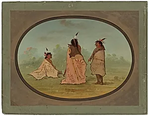 Three Blackfoot Men by George Catlin