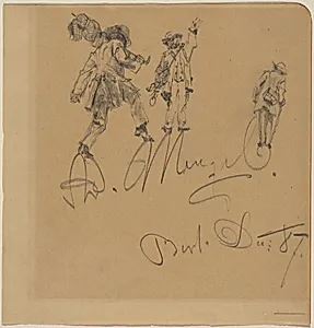 Three Hobos on the Artist's Signature