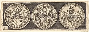 Three Medals with Coats of Arms by Sebald Beham
