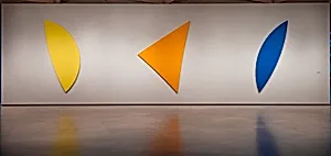 Three Panels: Yellow, Orange, Blue