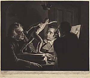 Three Persons Viewing the Gladiator by Candlelight