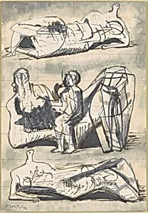 Three Studies of Reclining Figures