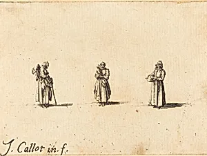 Three Women, One Holding a Child by Jacques Callot