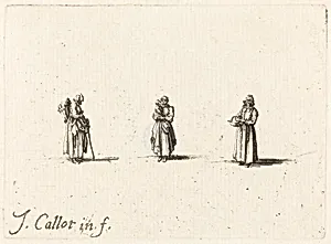 Three Women, One Holding a Child by Jacques Callot