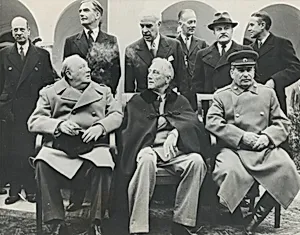 Title from caption on object: “’Big Three’ Gathers at Yalta”