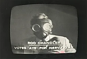 Title from caption on object: “Bob Lamson's Ad Photographed on a Television Screen”