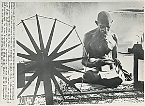Title from caption on object: “Gandhi as Pictured by Bourke-White”