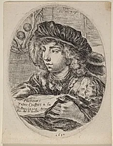 Title Page for "Plusieurs Testes Coiffées a la Persienne" by Stefano Della Bella