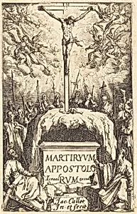 Title Page for "The Martyrdoms of the Apostles" by Jacques Callot