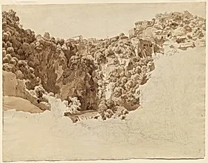 Tivoli and the Temple of the Sibyl above the Aniene Gorge