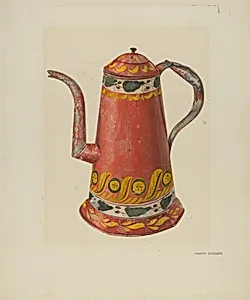 Toleware Tin Coffee Pot