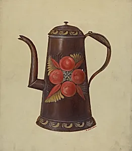 Toleware Tin Coffee Pot