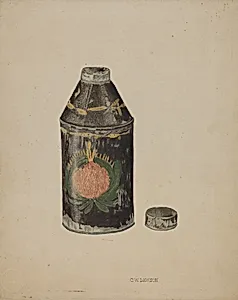 Toleware Tin Tea Caddy