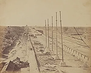 Top of the Wall From Anting Gate, Pekin, Taken Possession by English and French Troops, October 1860 by Felice Beato