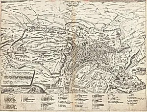 Topographical Map of Modern Rome