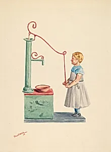 Toy Bank: Dutch Girl at Well
