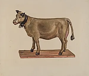 Toy Cow on Stand