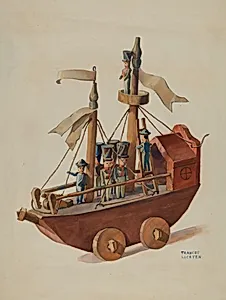 Toy Warship by Frances Lichten