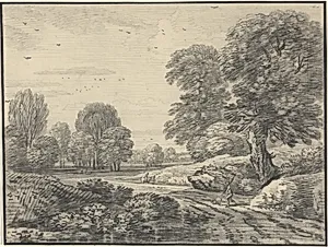 Travelers on a Road in a Wooded Landscape