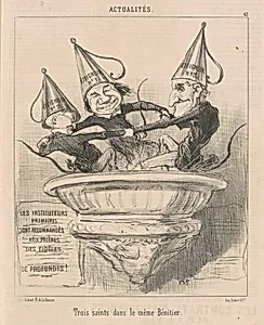 Trois saints dans le même bénitier by Honoré Daumier