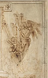 Two Angels Carrying Torches