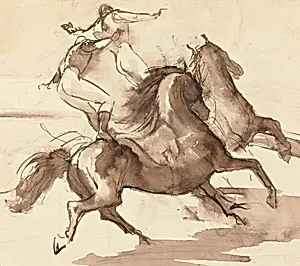 Two Bareback Circus Riders