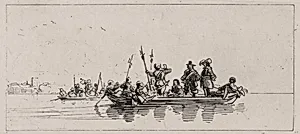 Two Boats With Passengers and Guards