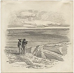 Two Figures in a Landscape by Odilon Redon