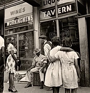 Two Girls Waiting outside a Tavern, Chicago, Illinois