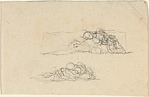 Two Groups of Huddled Figures by John Flaxman